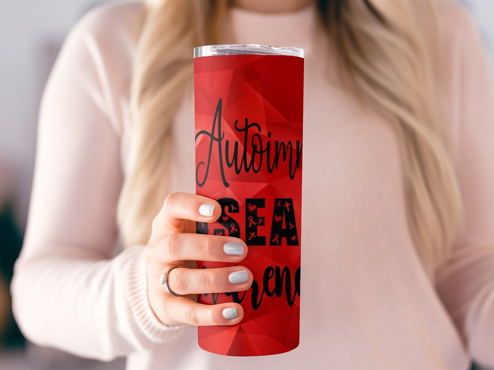 Autoimmune Disease Awareness Red Tumbler