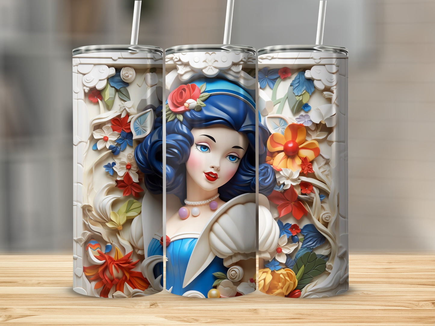 Elegant Designer Tumblers with Floral Art Designs