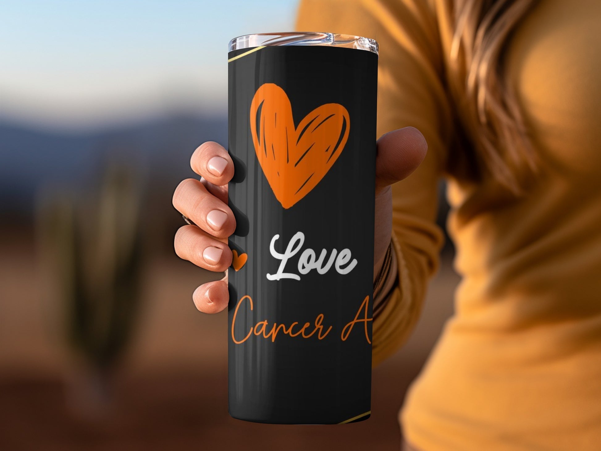 Love Cancer Awareness Travel Mug Insulated Tumbler 20oz
