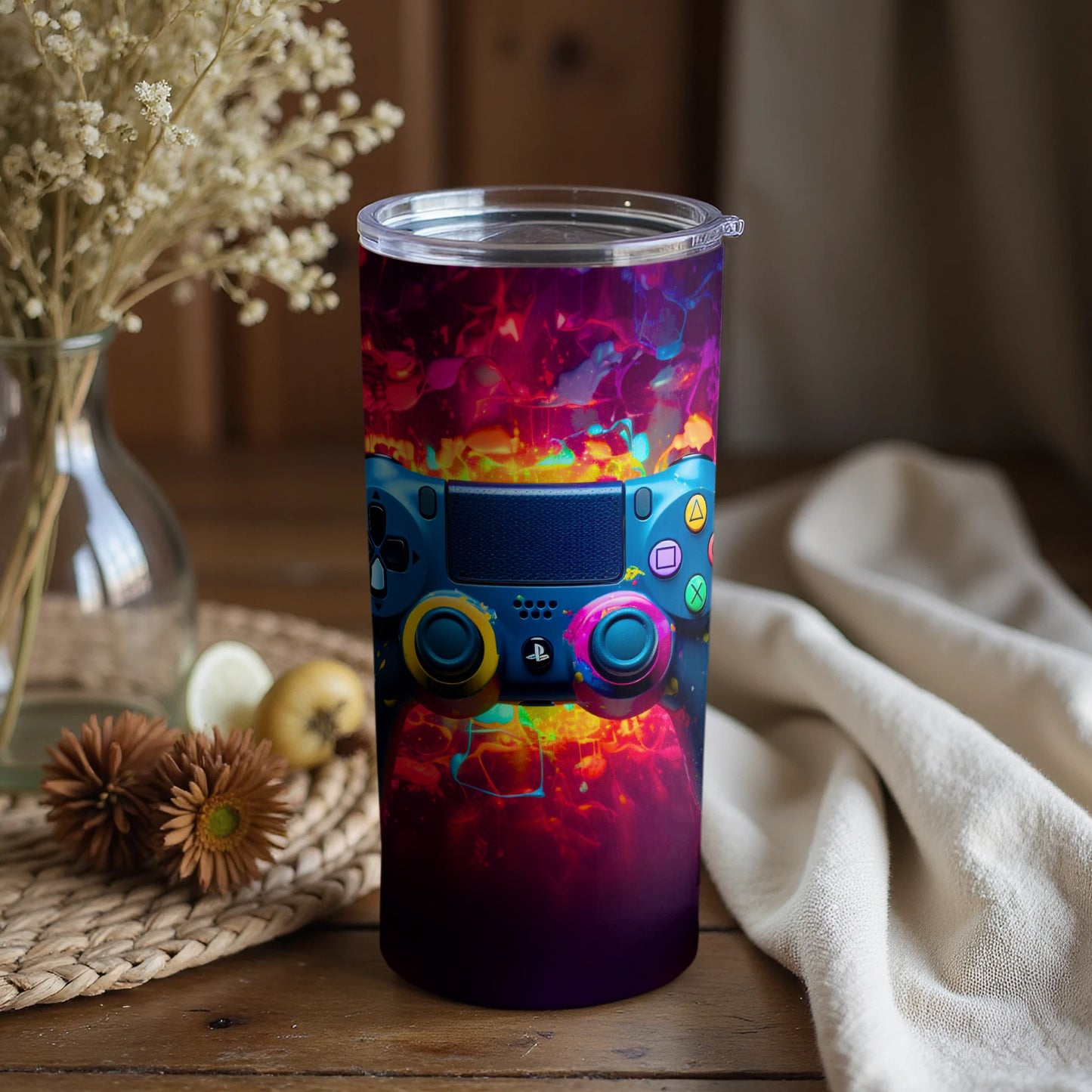 Colorful Gaming Controller Design Tumbler
