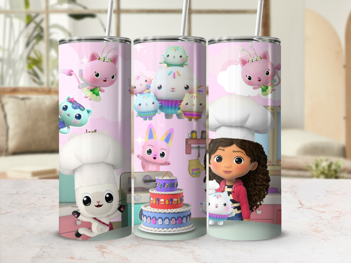 Adorable Chef and Cupcake Characters Tumbler