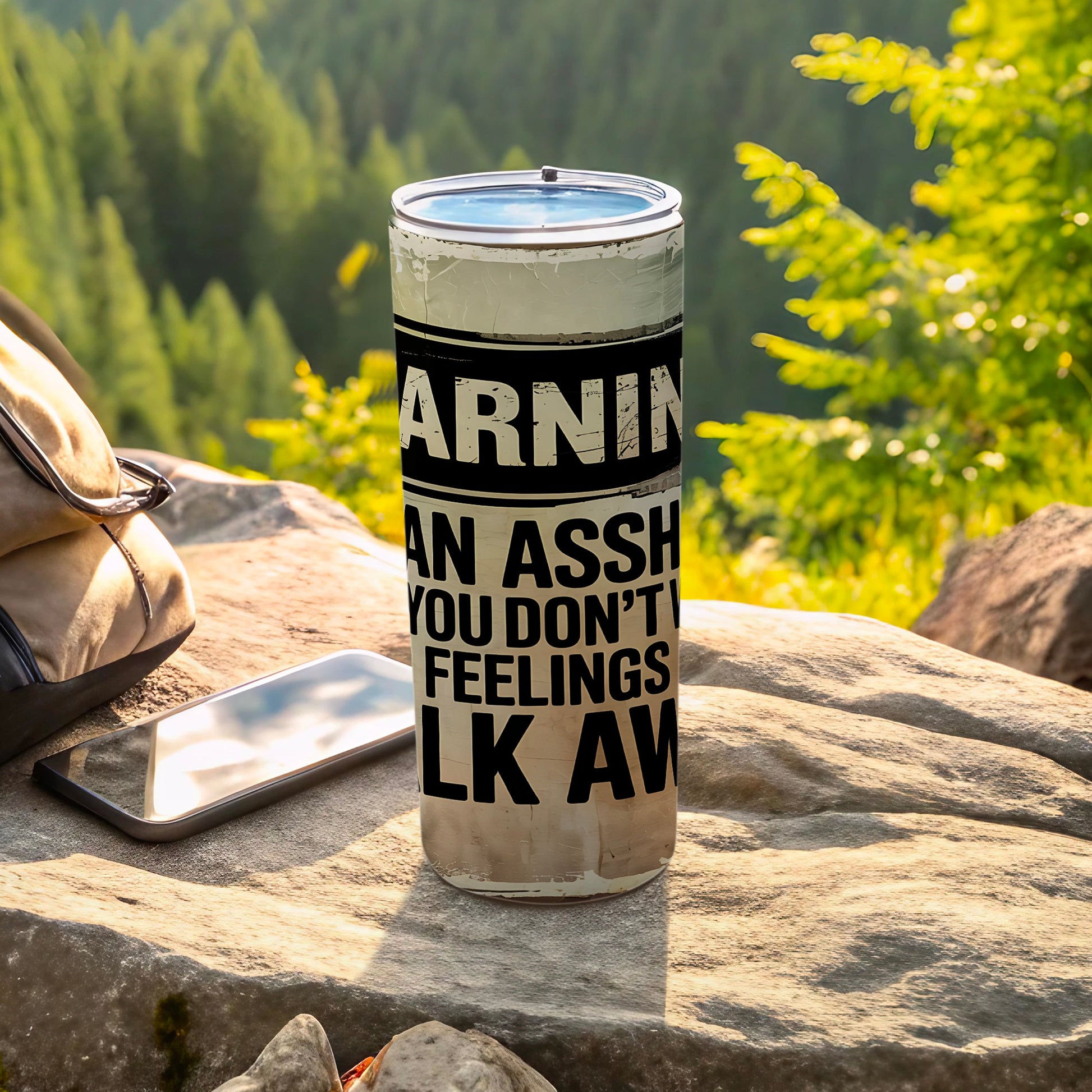 WARNING AN ASSHOLE DON'T LIKE MY FEELINGS TUMBLER product type