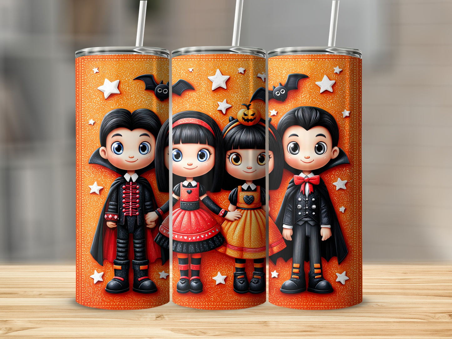 Halloween Cute Vampire Cartoon Characters Tumbler