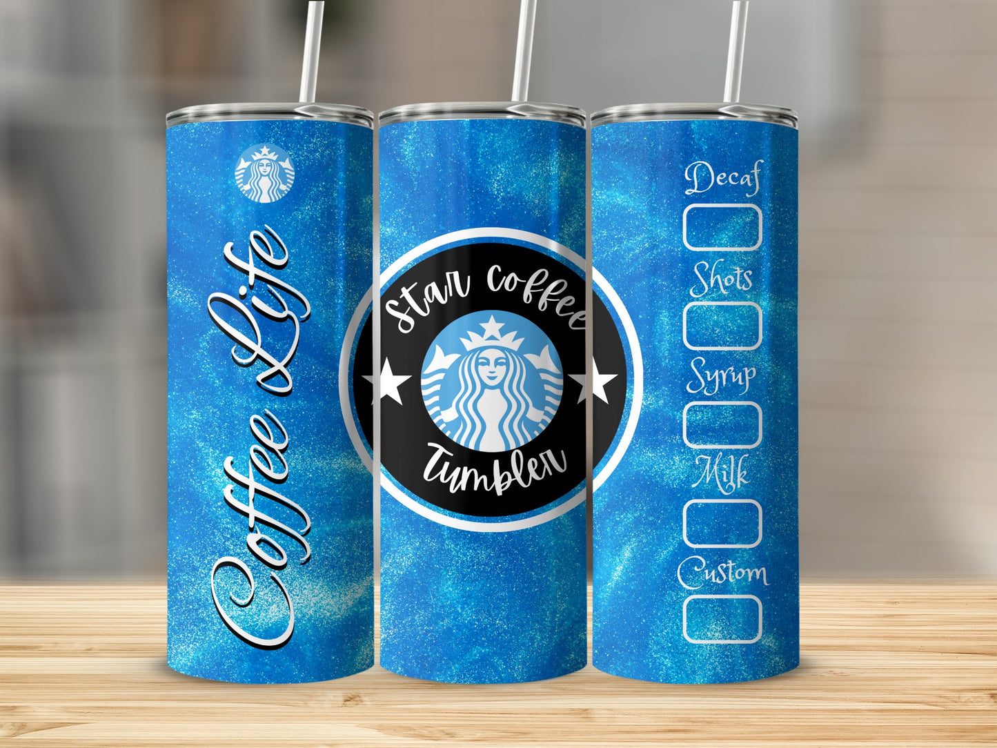 Blue Star Coffee Life Tumbler for Custom Orders