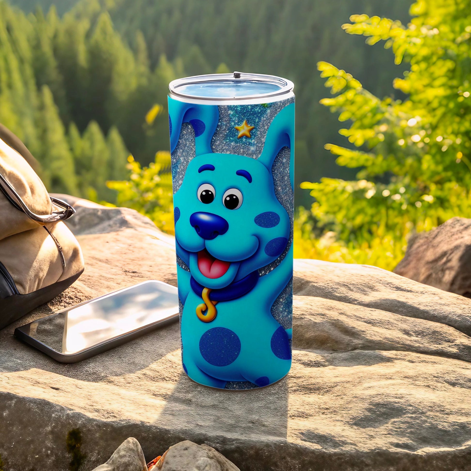 Blue Dog Character Insulated Tumbler perfect for long hikes