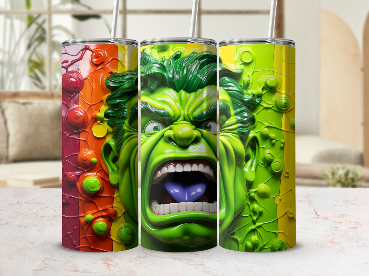 Vibrant Hulk Design Tall Tumblers for Everyday Use