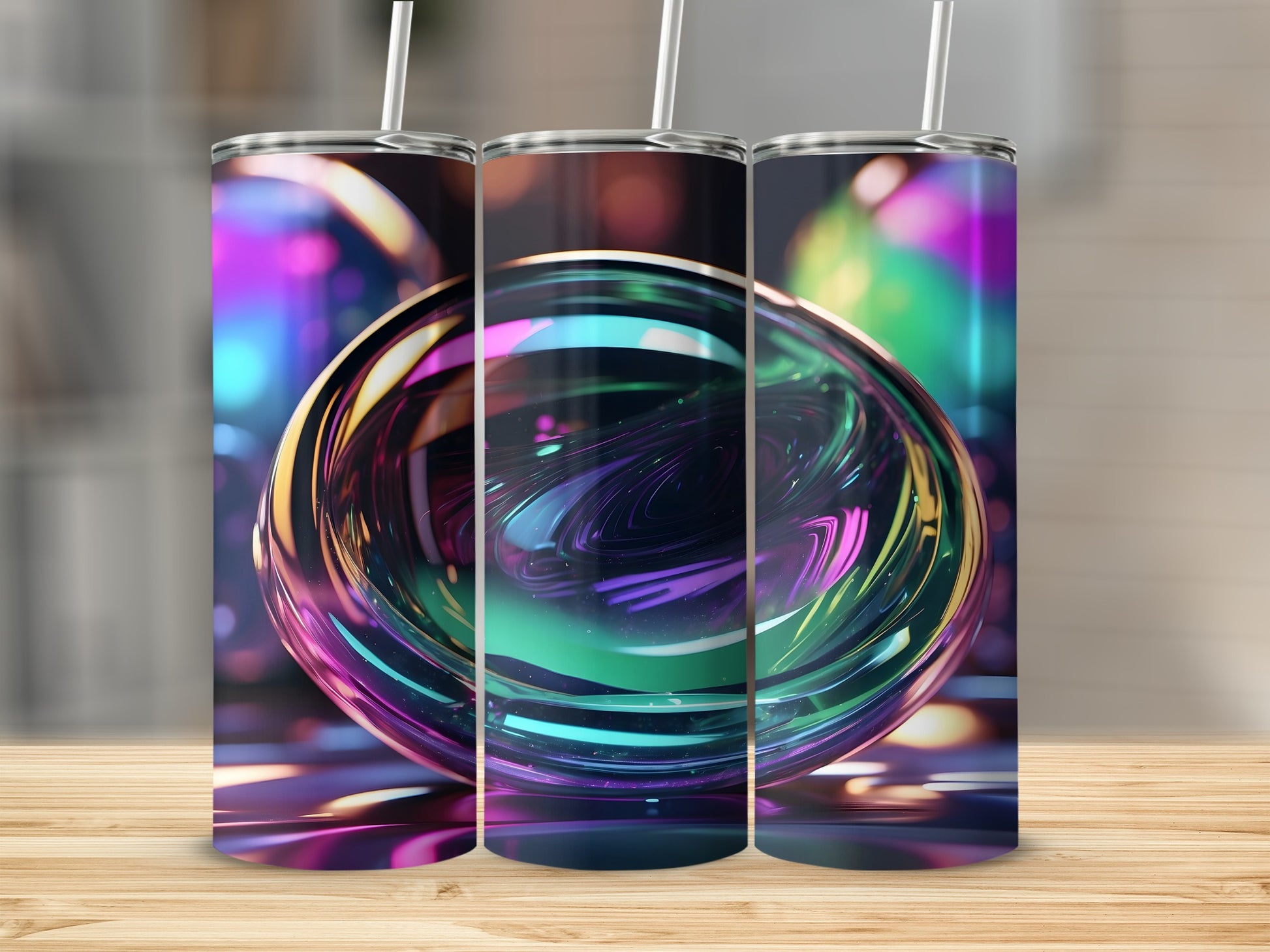 Iridescent Swirling Colors Abstract Pattern Tumbler product type