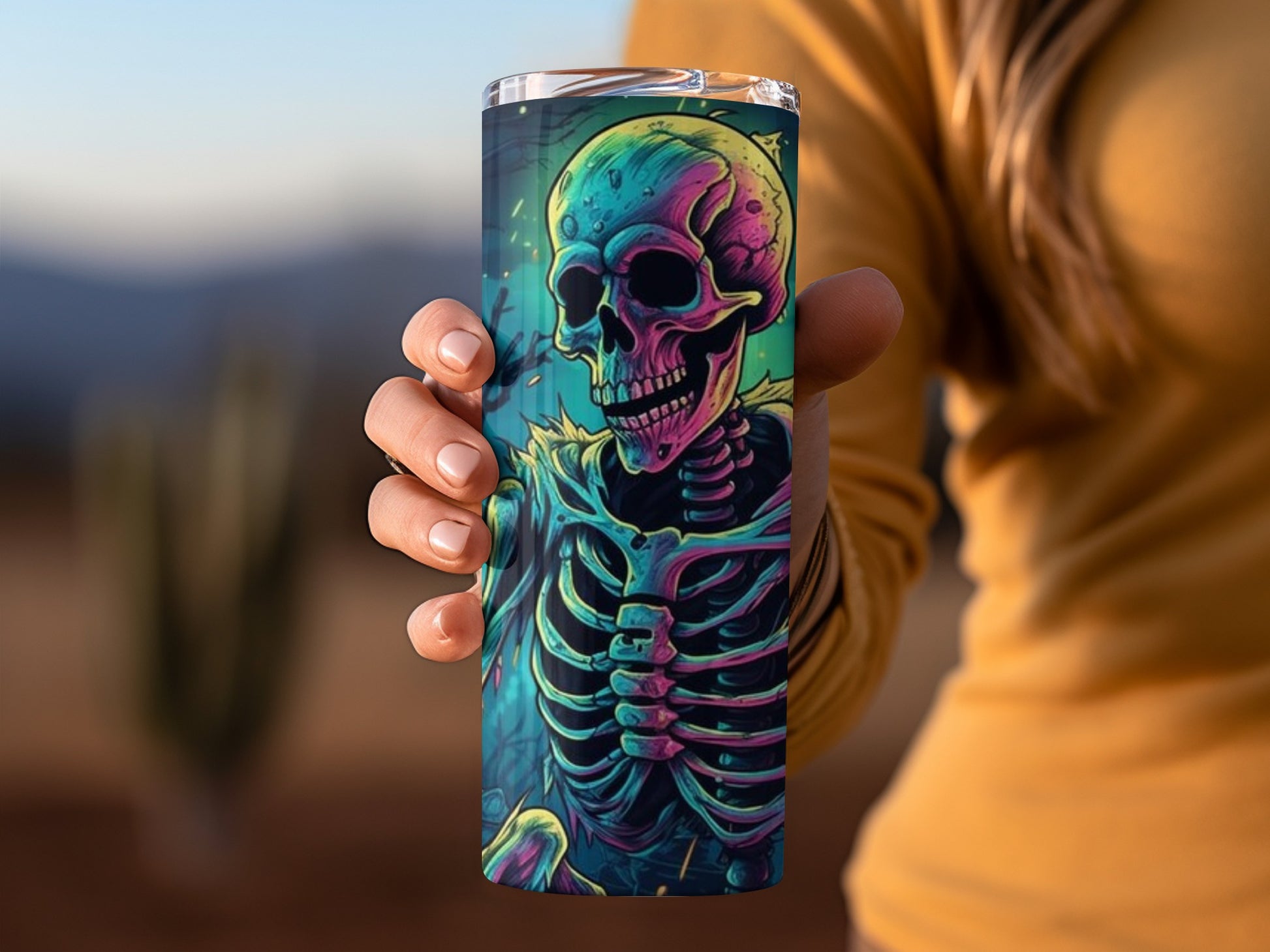 Colorful Skull Skeleton Design Tumbler Product