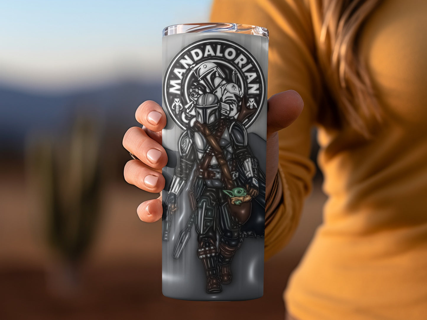Mandalorian Character Design Tumbler For Sale