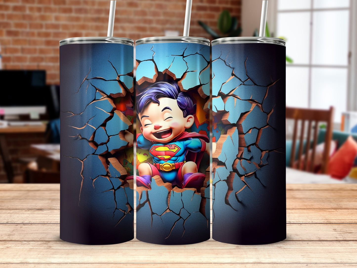 Cute Superhero Breakout Design Tumbler Product
