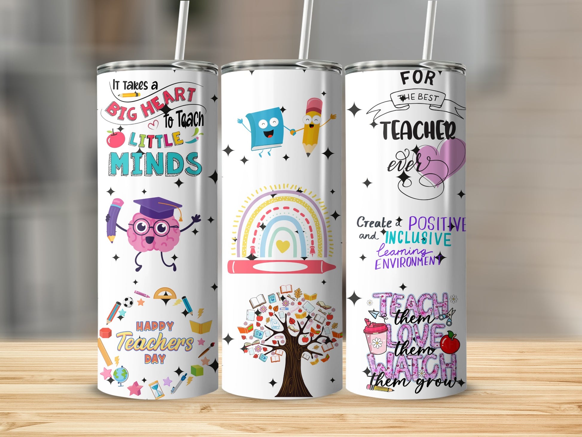 Cute Teacher Appreciation Tumbler Set for Best Educators