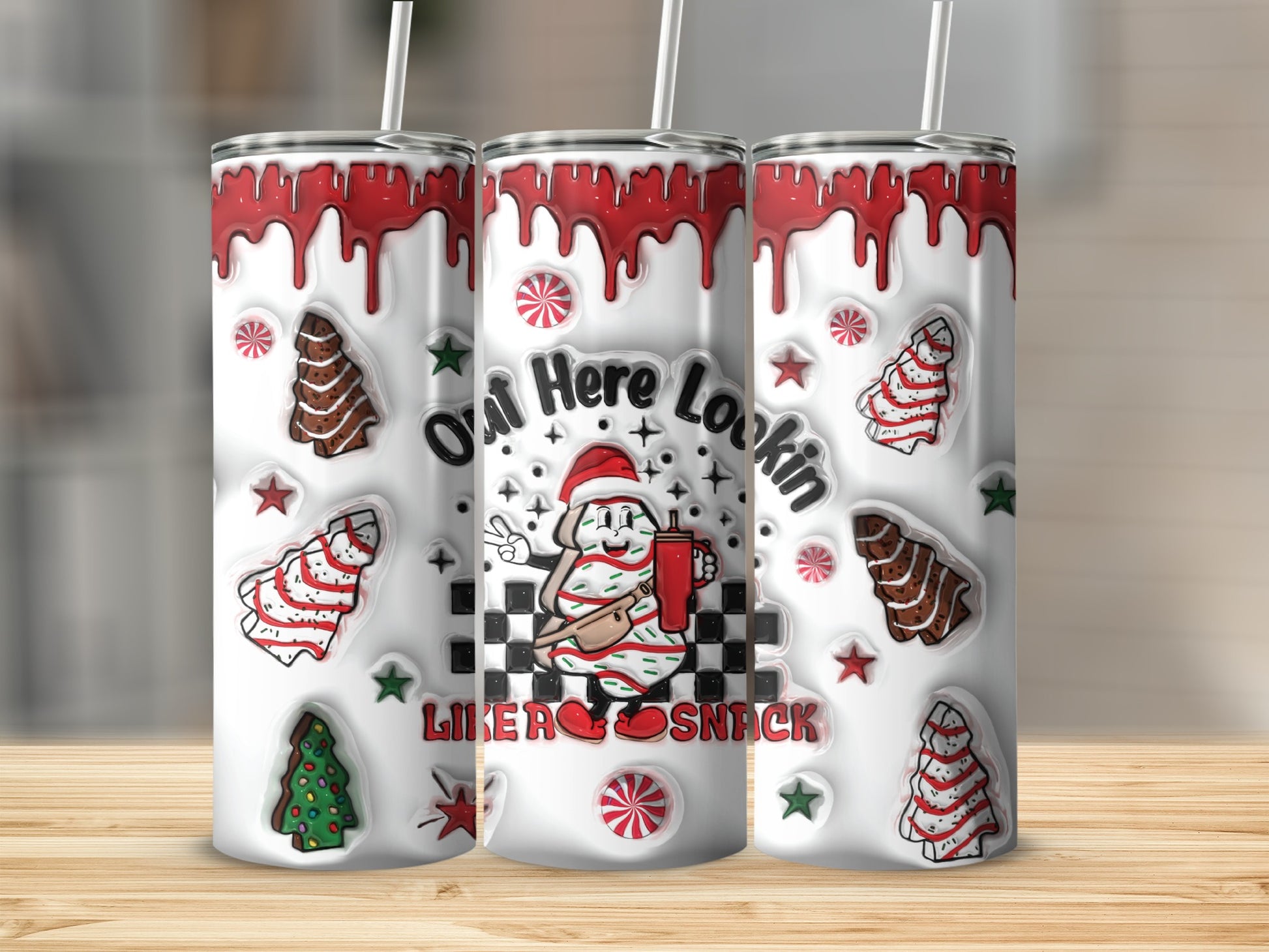 Christmas Themed Oh Here Lookin Like A Snack Tumbler