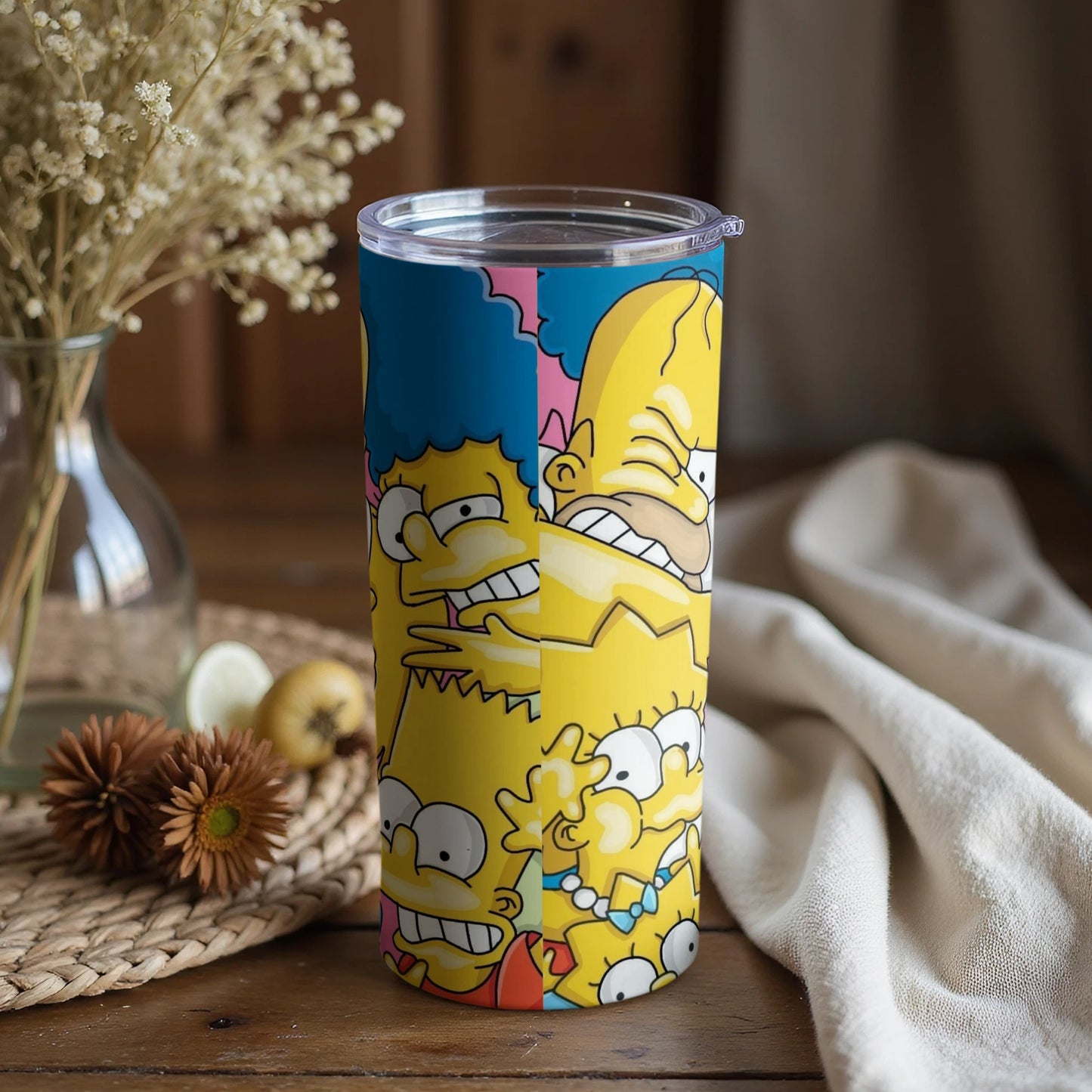 Cartoon Family Scene Insulated Drinkware Accessory