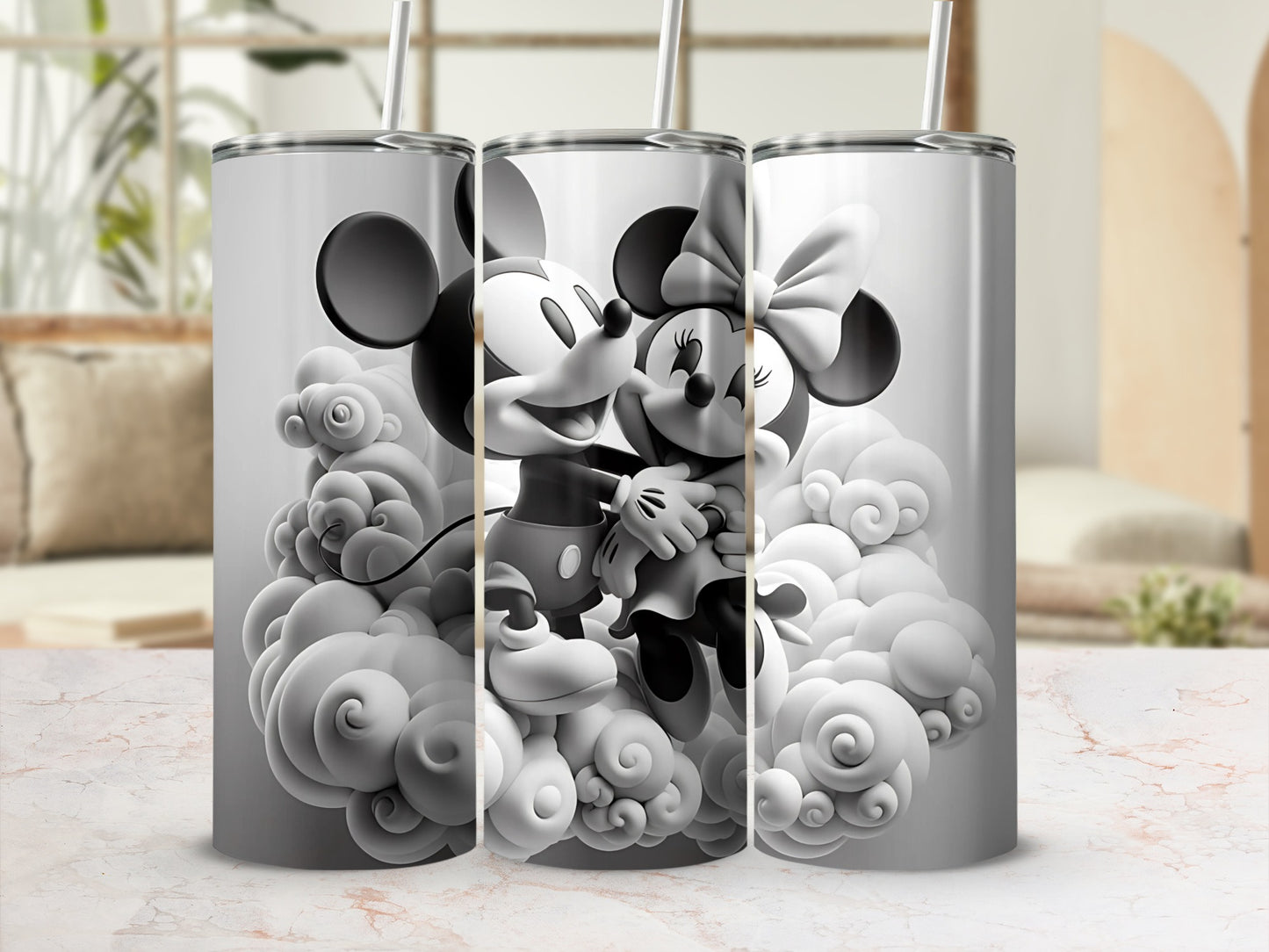 Classic Cartoon Couple in Cloud Design Tumbler