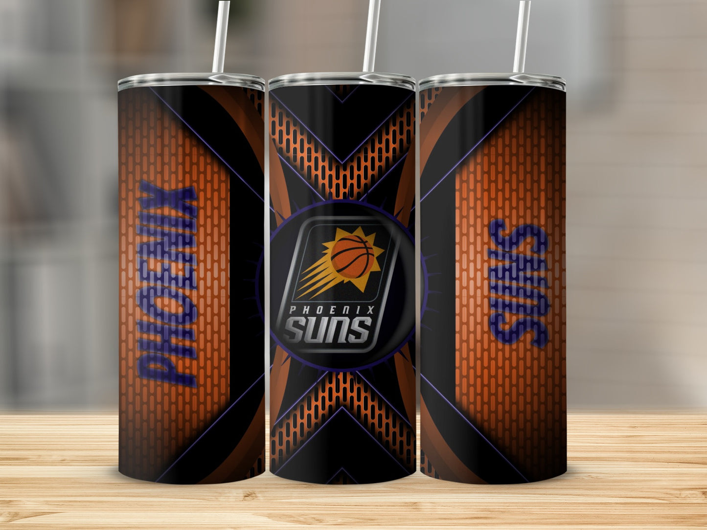 Phoenix Suns Basketball Team Pattern Graphic Design Tumblers