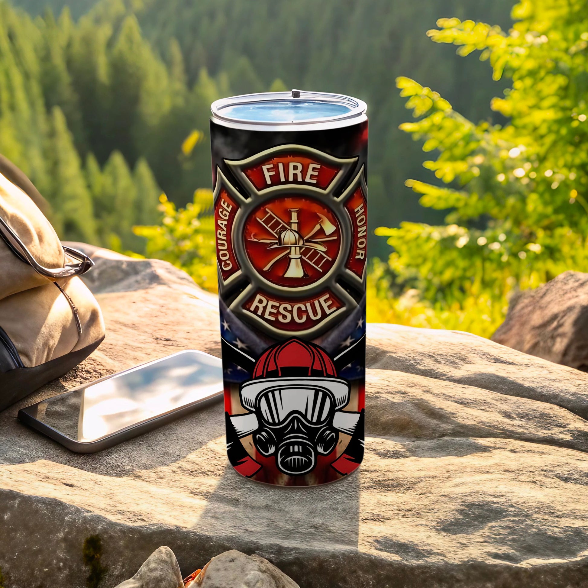 Firefighter Courage Honor Rescue Travel Mug