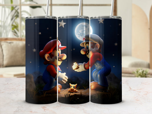 Mario Lunar Night Scene Insulated Tumbler Cup