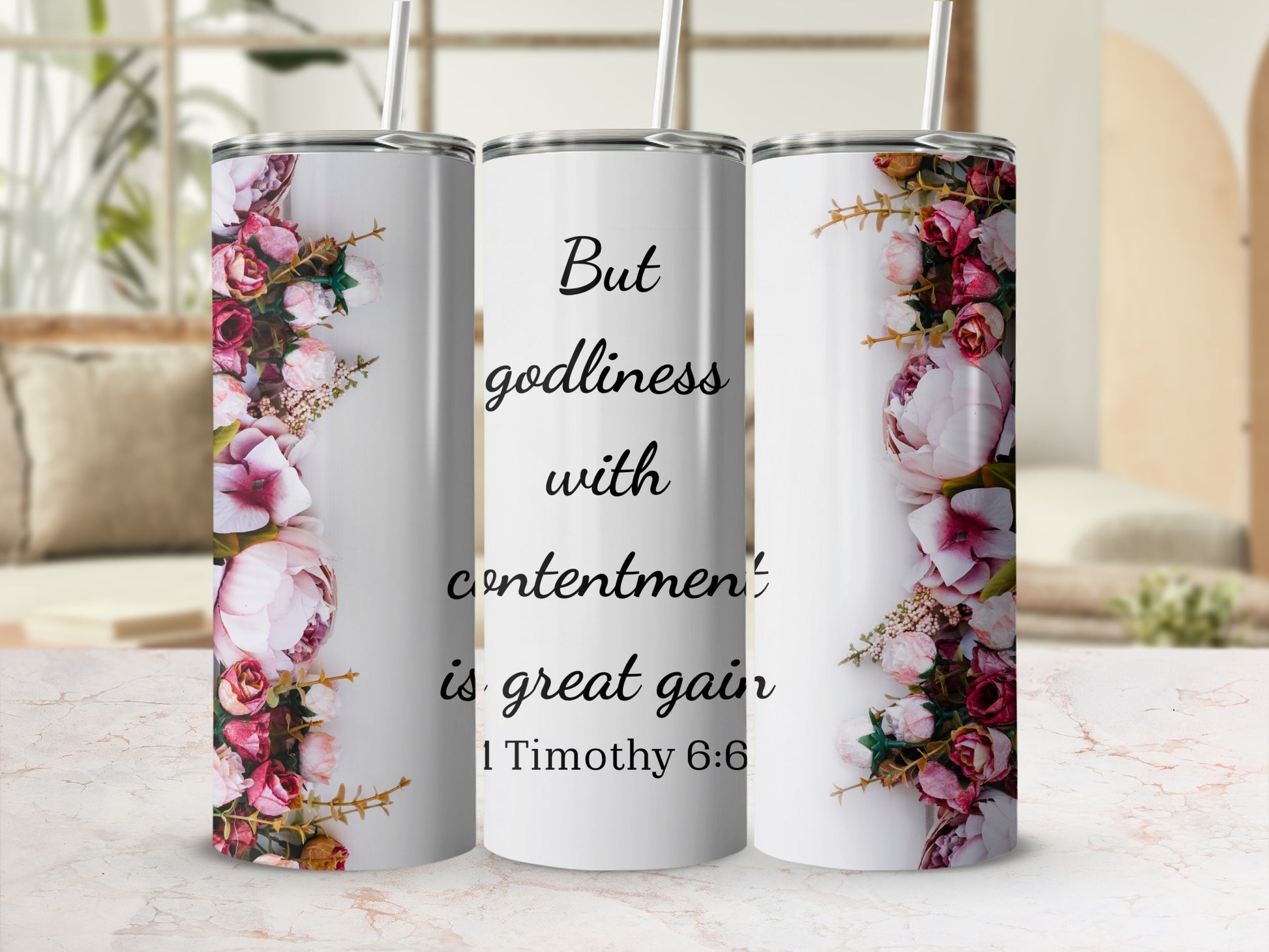 But godliness with contentment is great gain tumbler