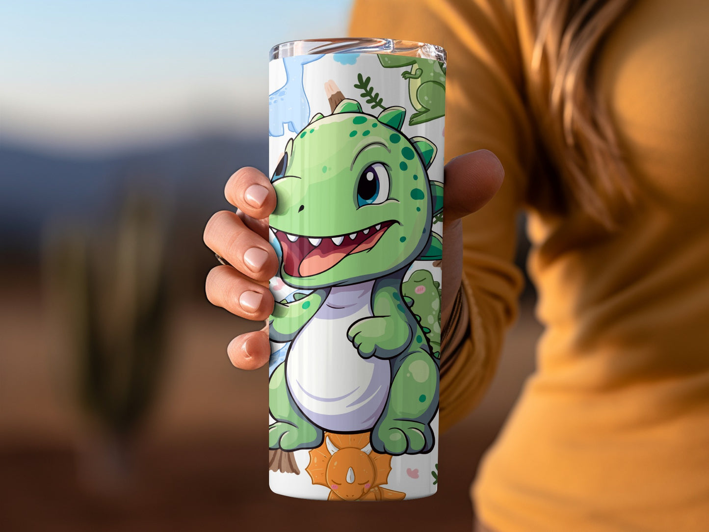 Cute Dinosaur Design on Tumbler for Kids Adults
