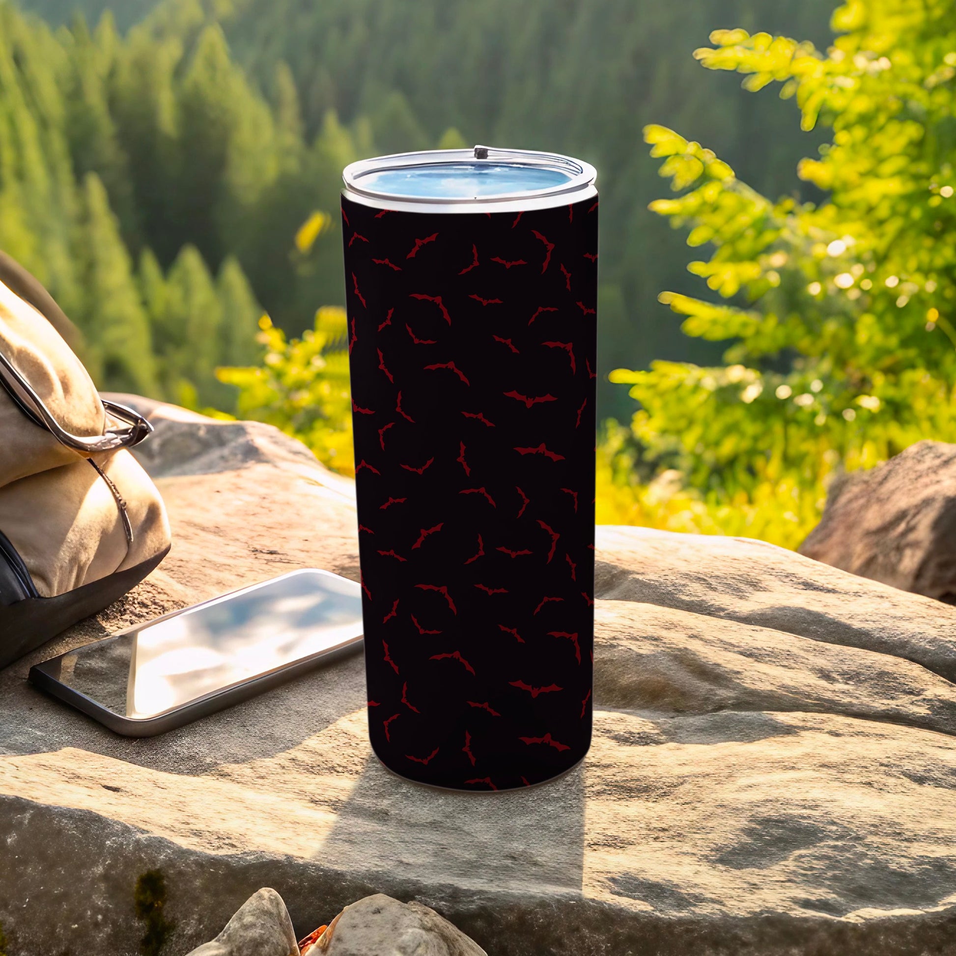 Red Bats Patterned Black Beverage Holder product type