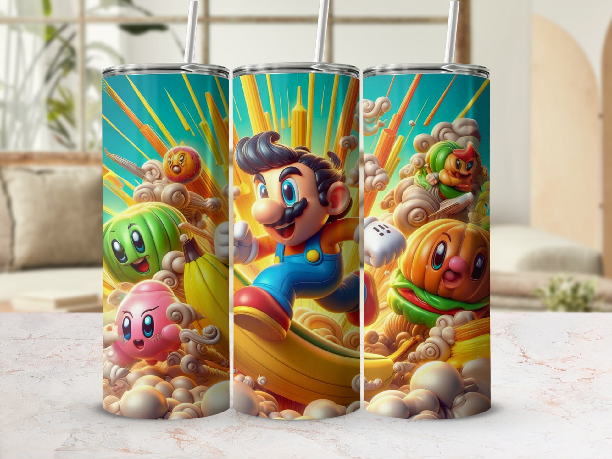 Colorful Cartoon Characters Insulated Tumbler Cup