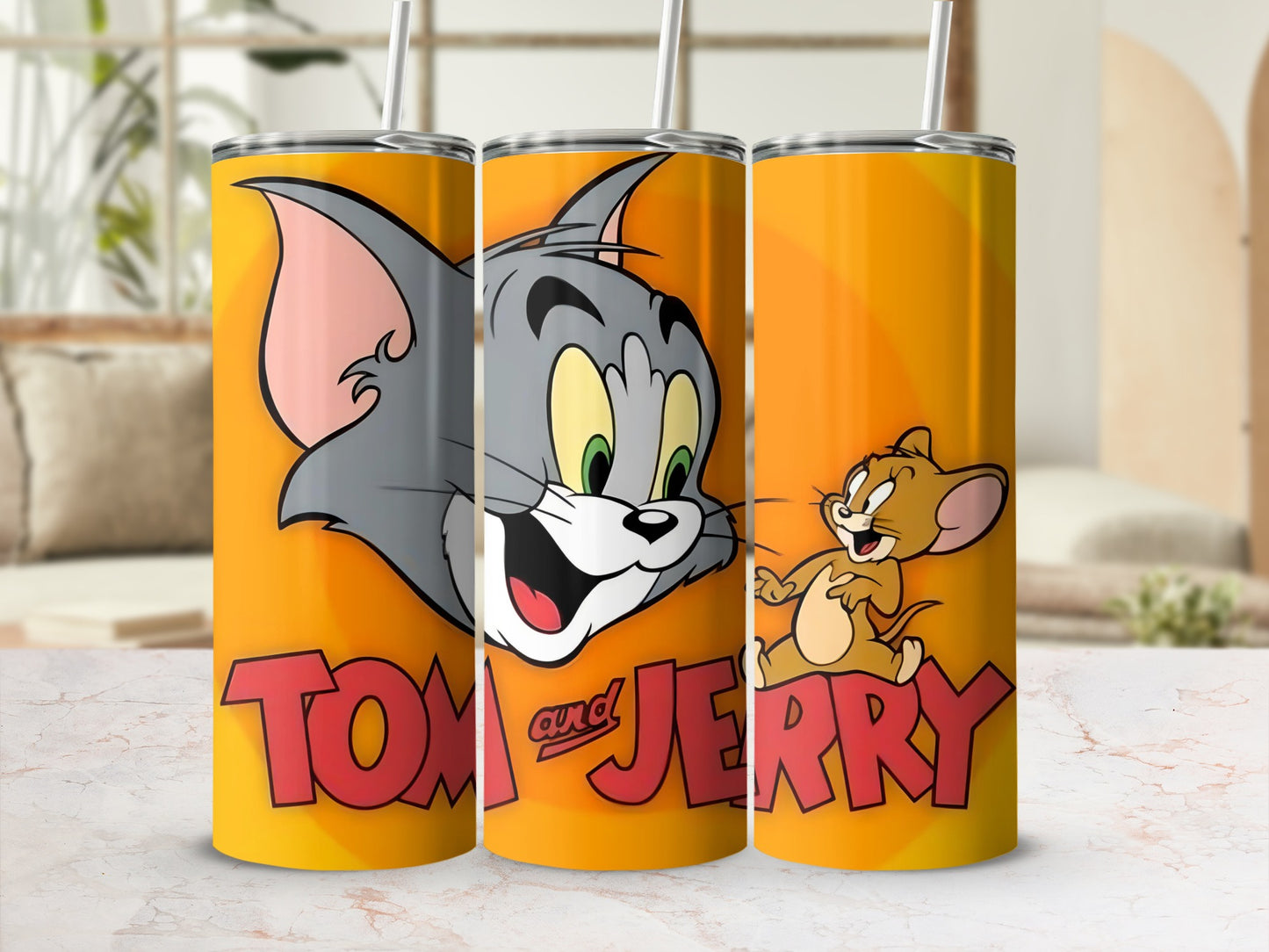 Tom and Jerry Cartoon Double-Sided Tumbler Cup
