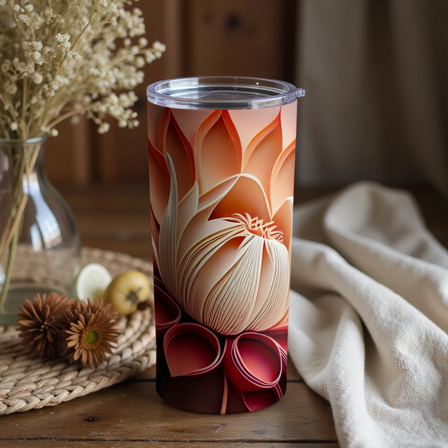 Stunning Floral Design Tumbler for Hot and Cold Drinks