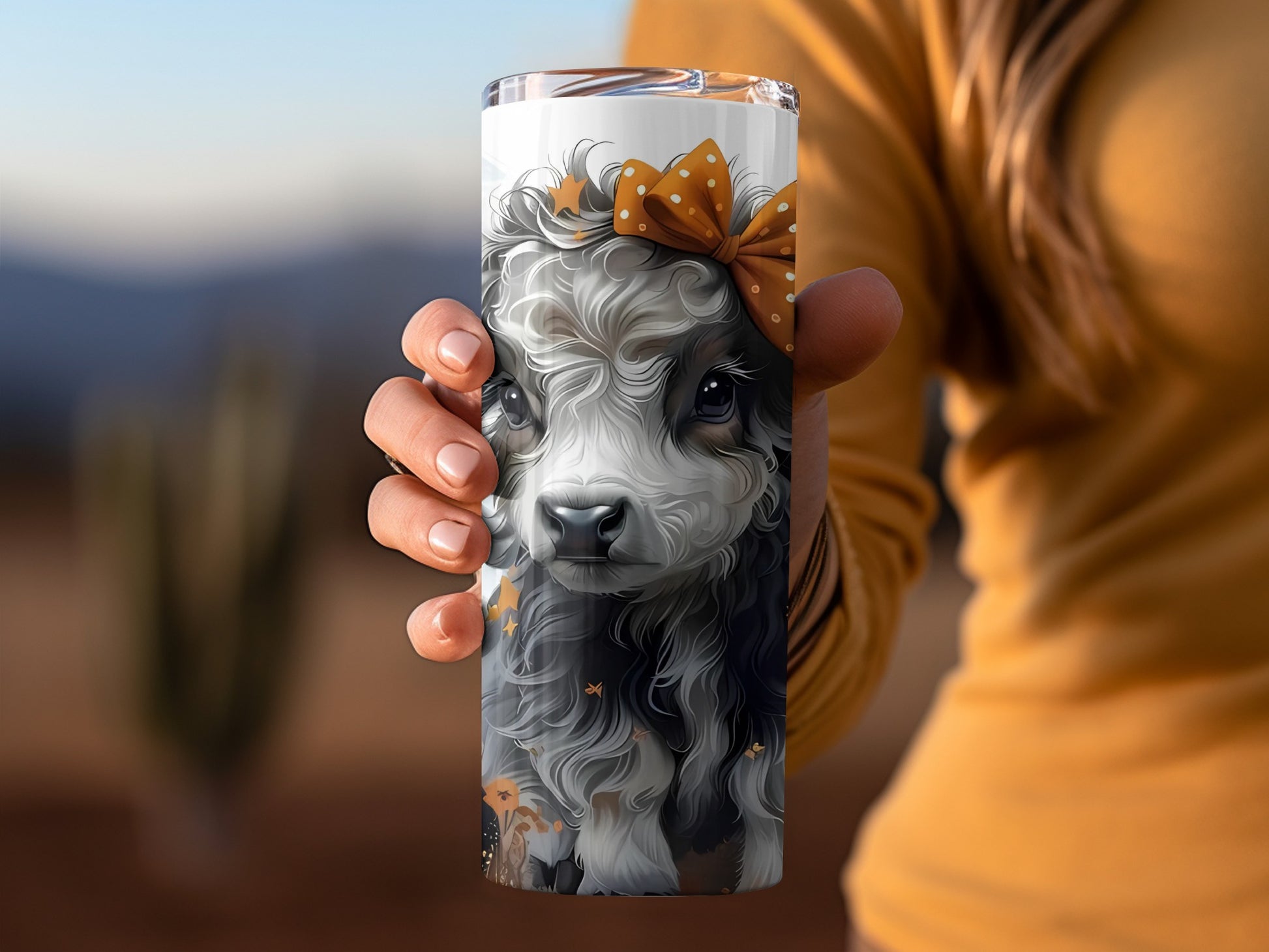Adorable Dog with Bow Design Insulated Tumbler Cup