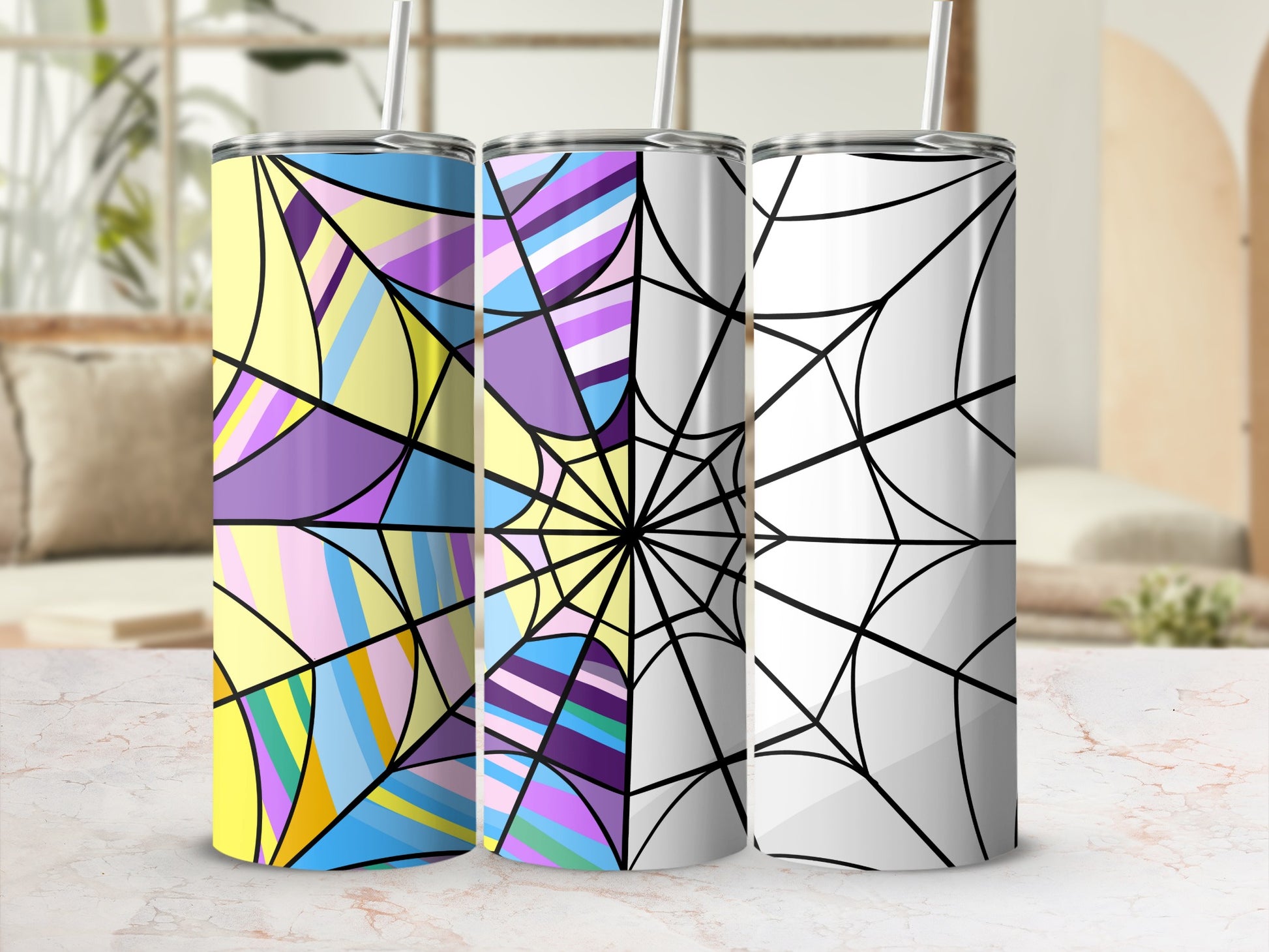 Colorful and Modern Geometric Design Tumbler Product