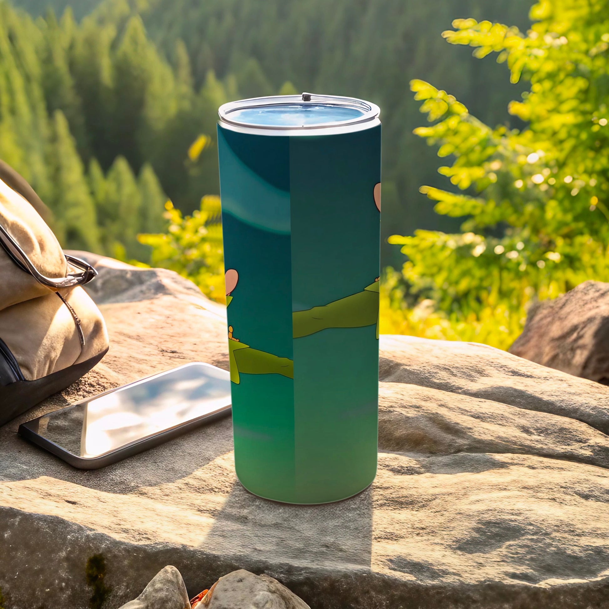 Cartoon Landscape Design Double Wall Travel Tumbler