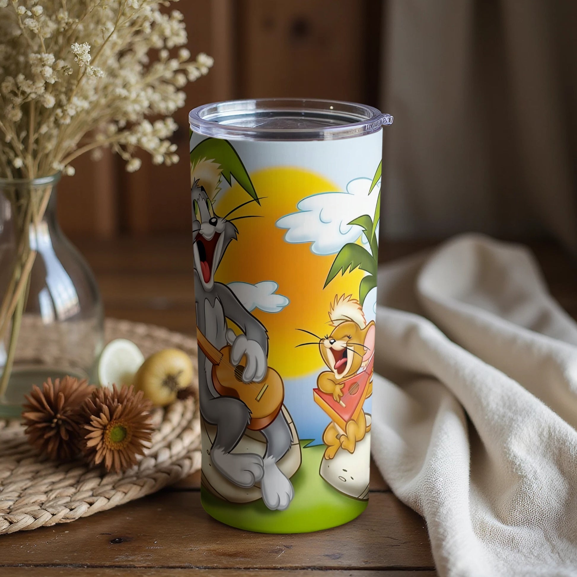 Cartoon Cats Tropical Adventure Insulated Tumbler