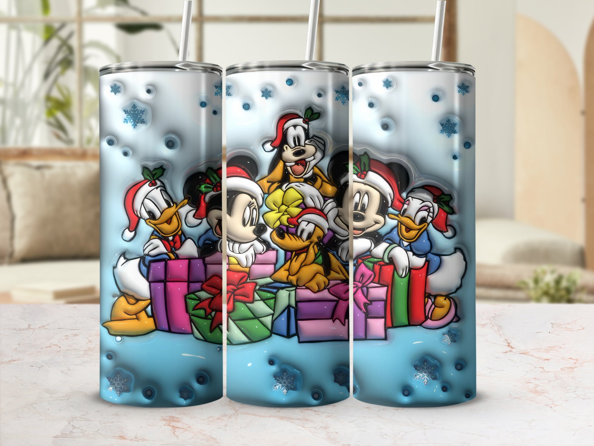 Festive Holiday Characters Stainless Steel Tumbler