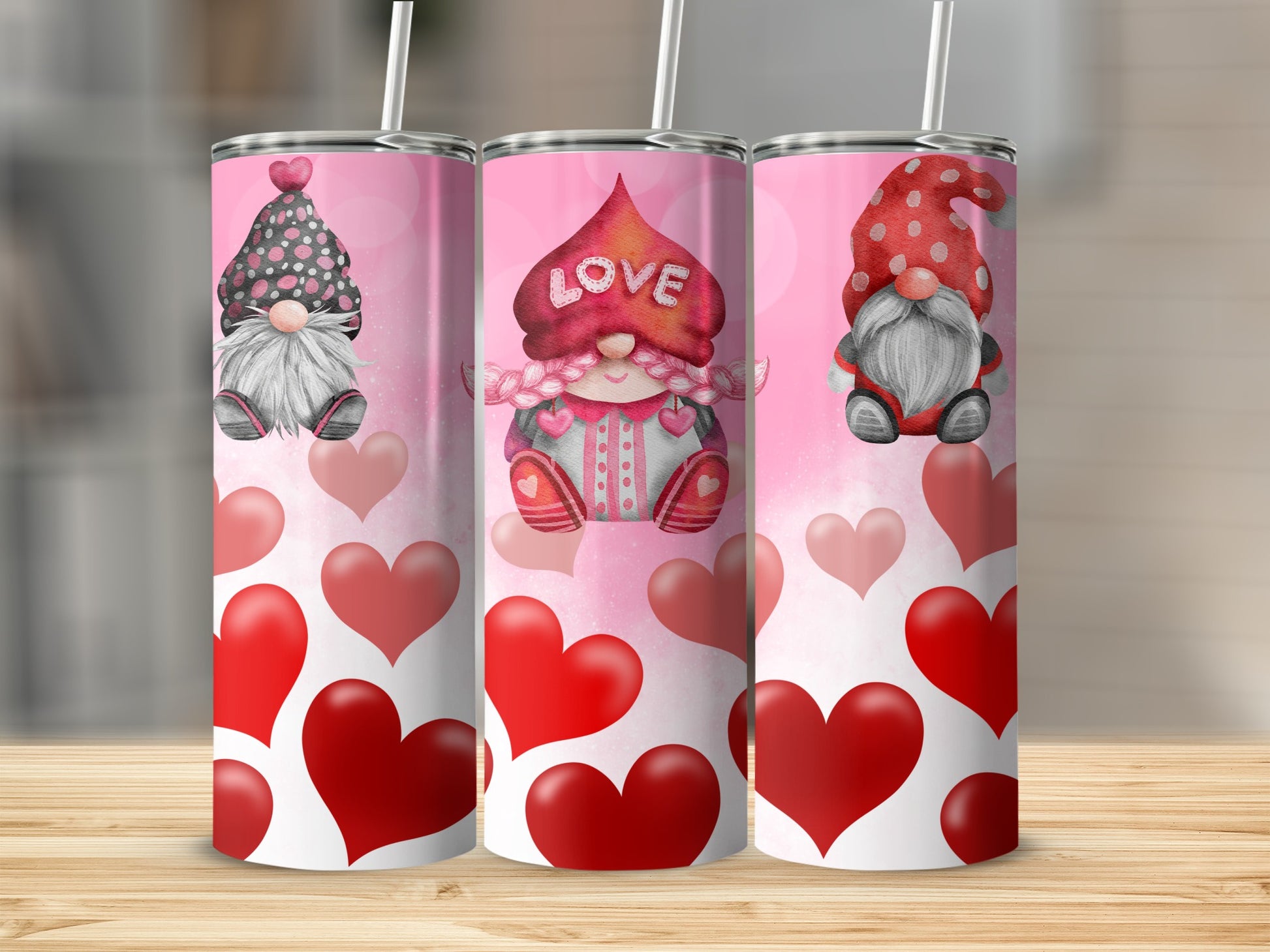 Cute Gnome Tumbler with Heart Design for Love