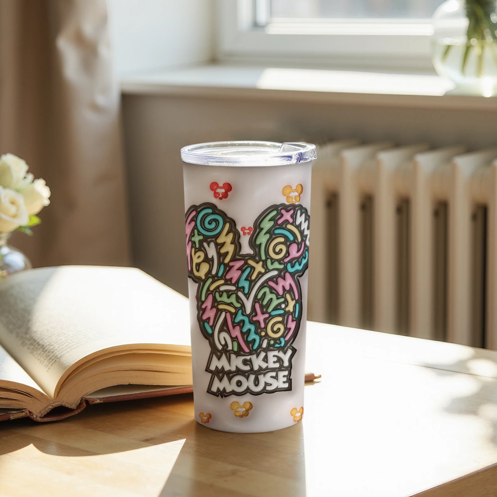 Mickey Mouse Colorful Design Insulated Tumbler with Lid