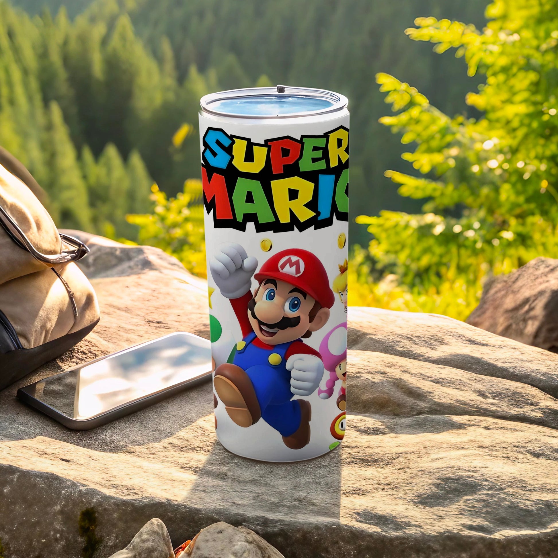 Super Mario Themed Colorful Travel Mug for Gaming Fans