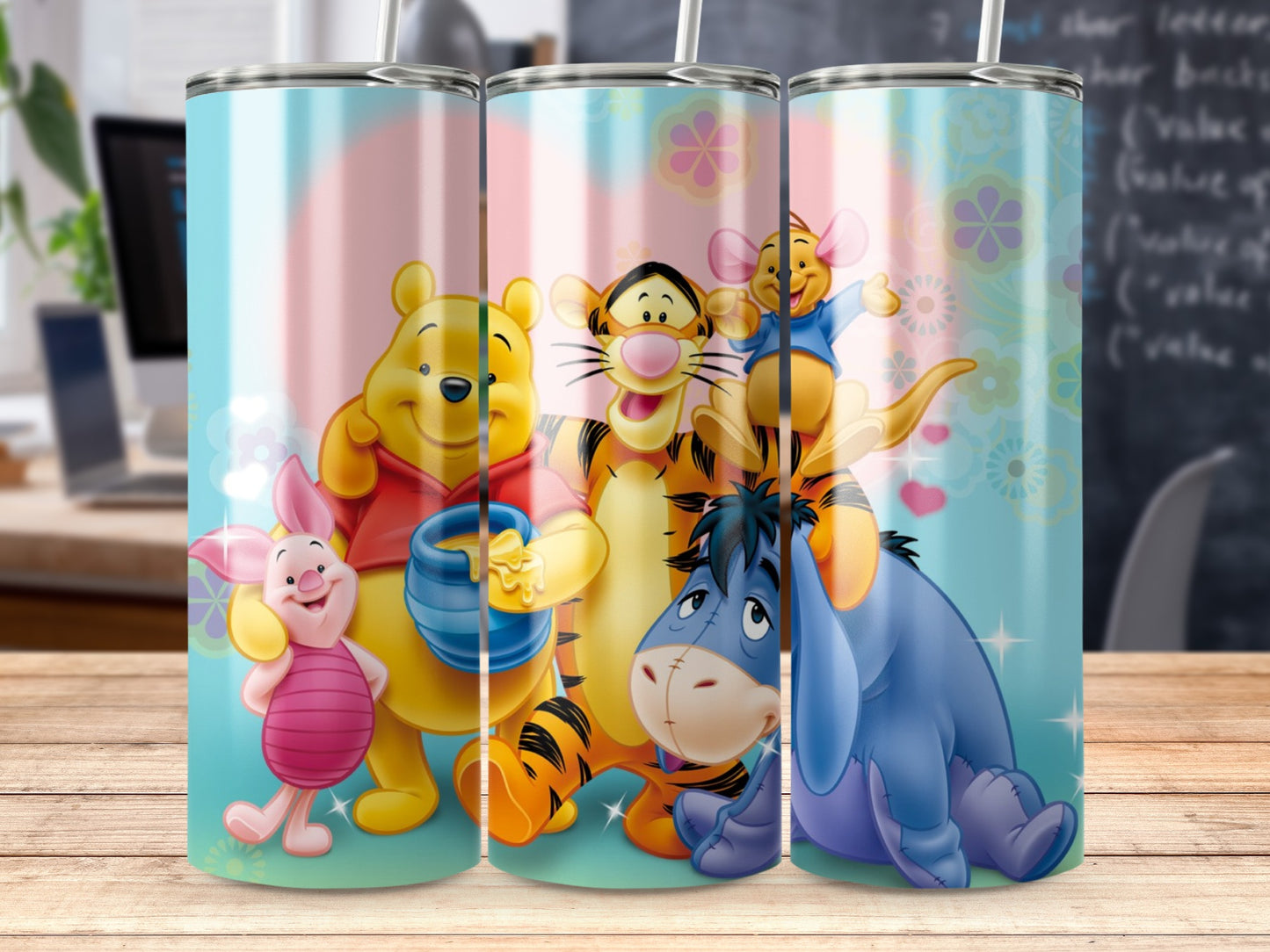 Cute Cartoon Characters Colorful Tumbler with Lid