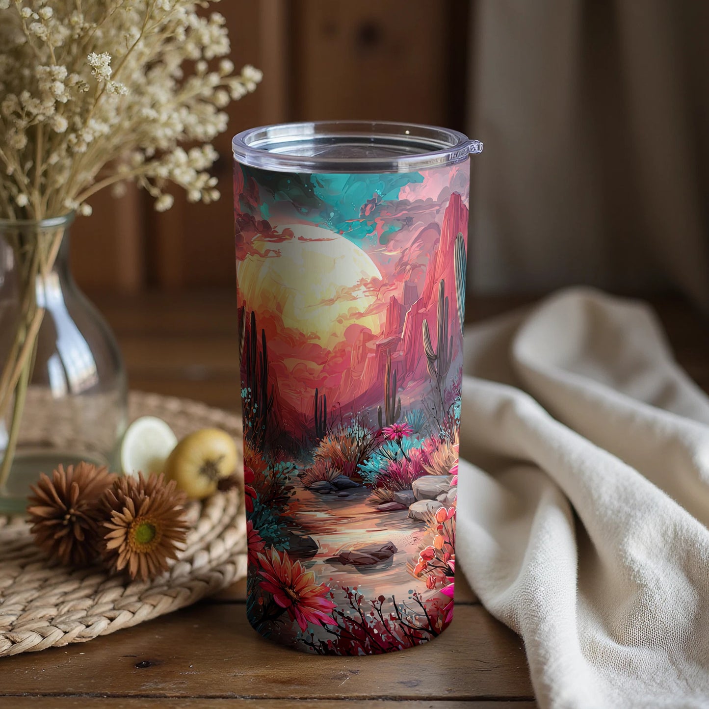 Colorful Desert Landscape Artwork Insulated Tumbler