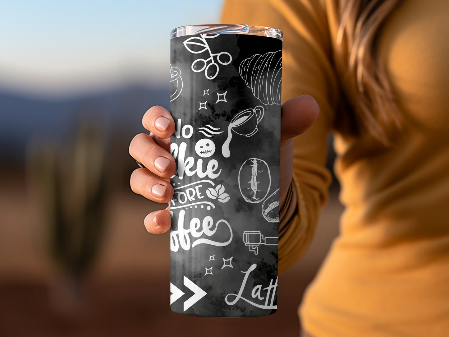 No Alkie Before Coffee Funny Travel Mug Tumbler