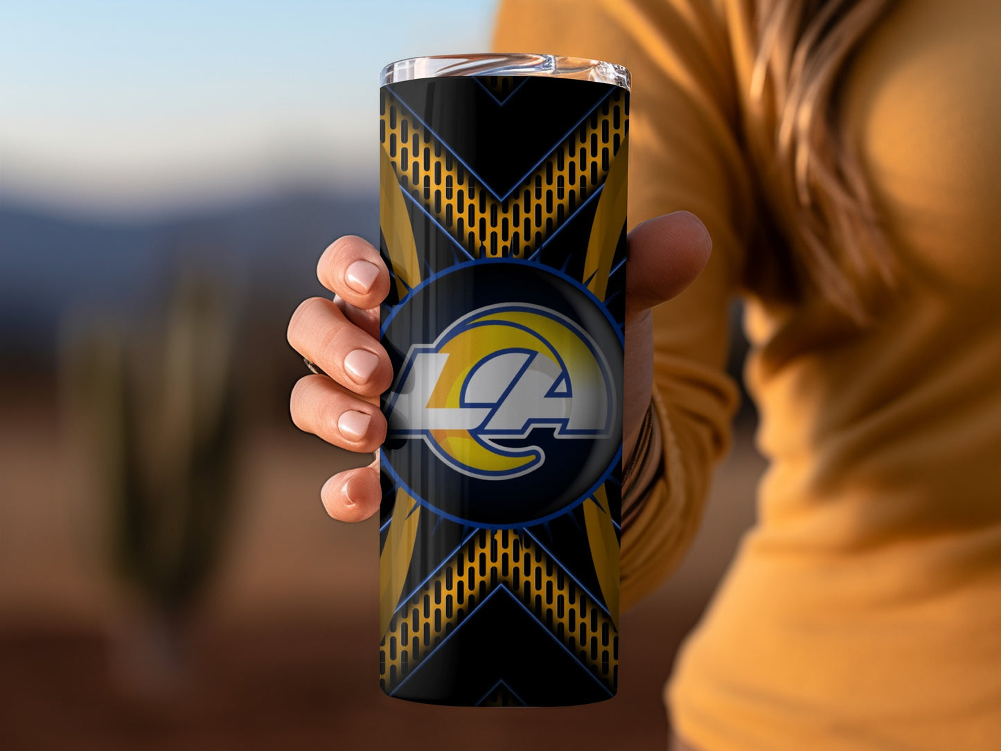 Los Angeles Rams Abstract Logo for NFL Fans Tumblers