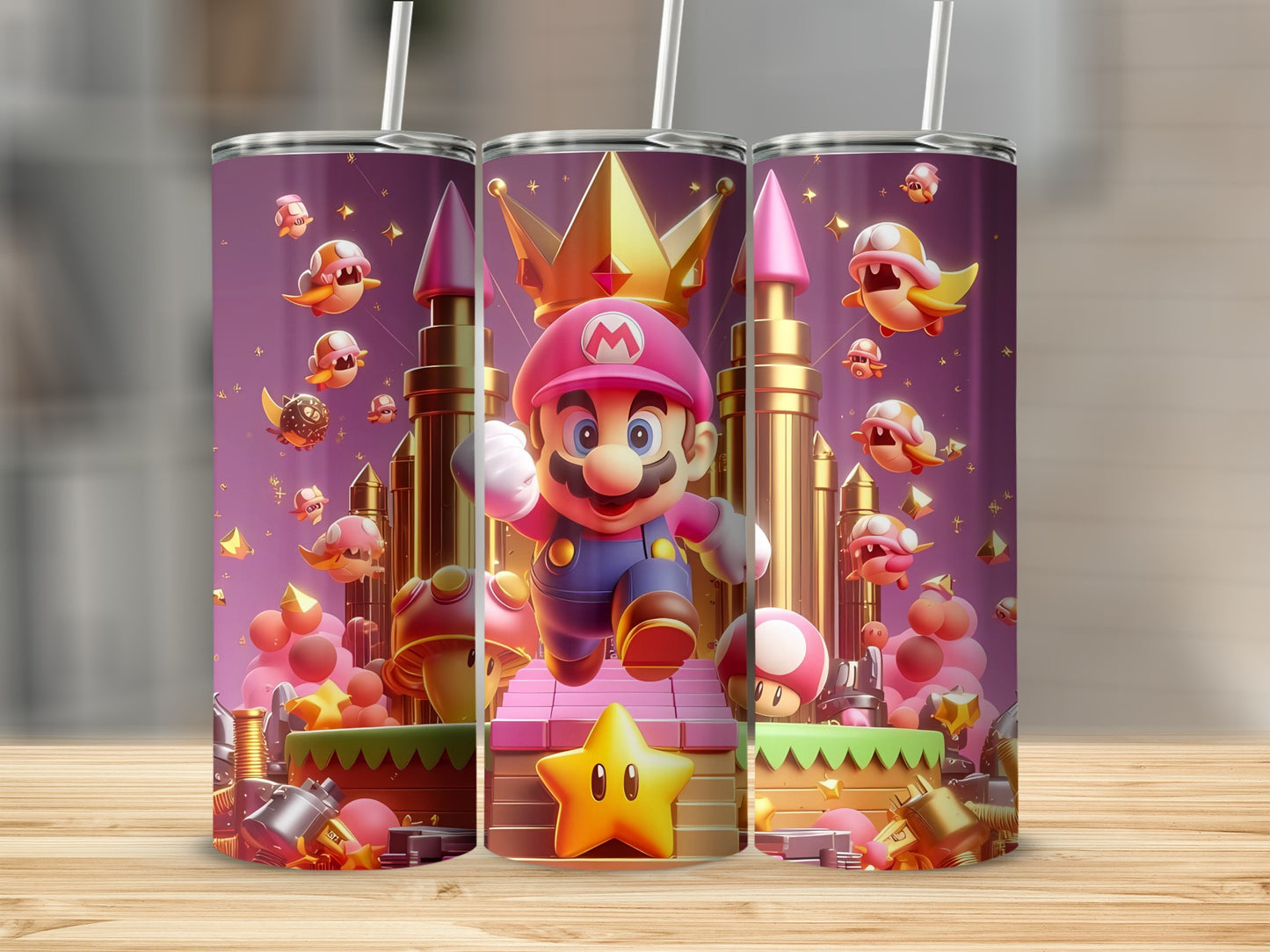 Colorful Video Game Character Themed Tumbler Cup