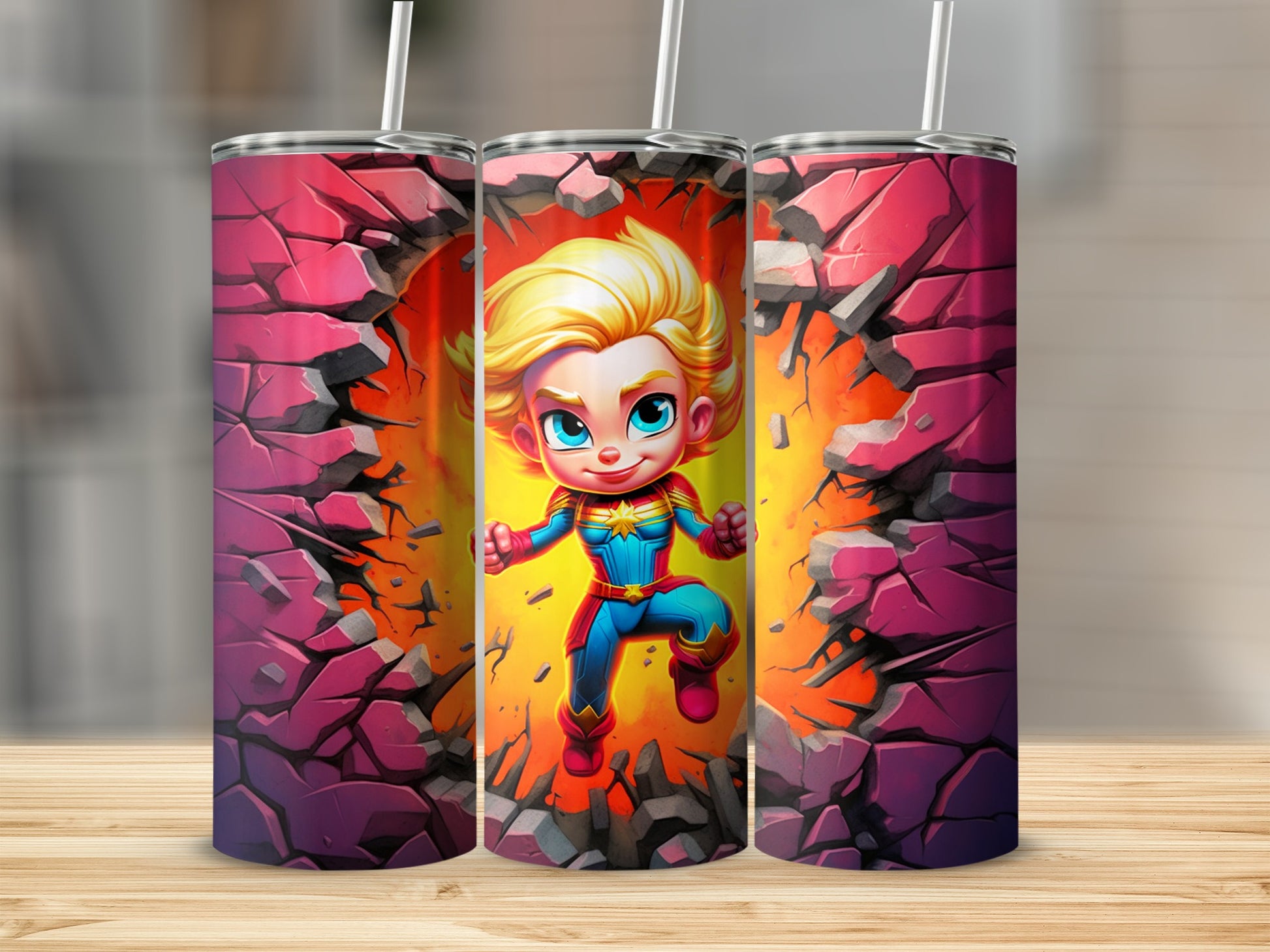 Superhero Comic Burst Insulated Tumbler