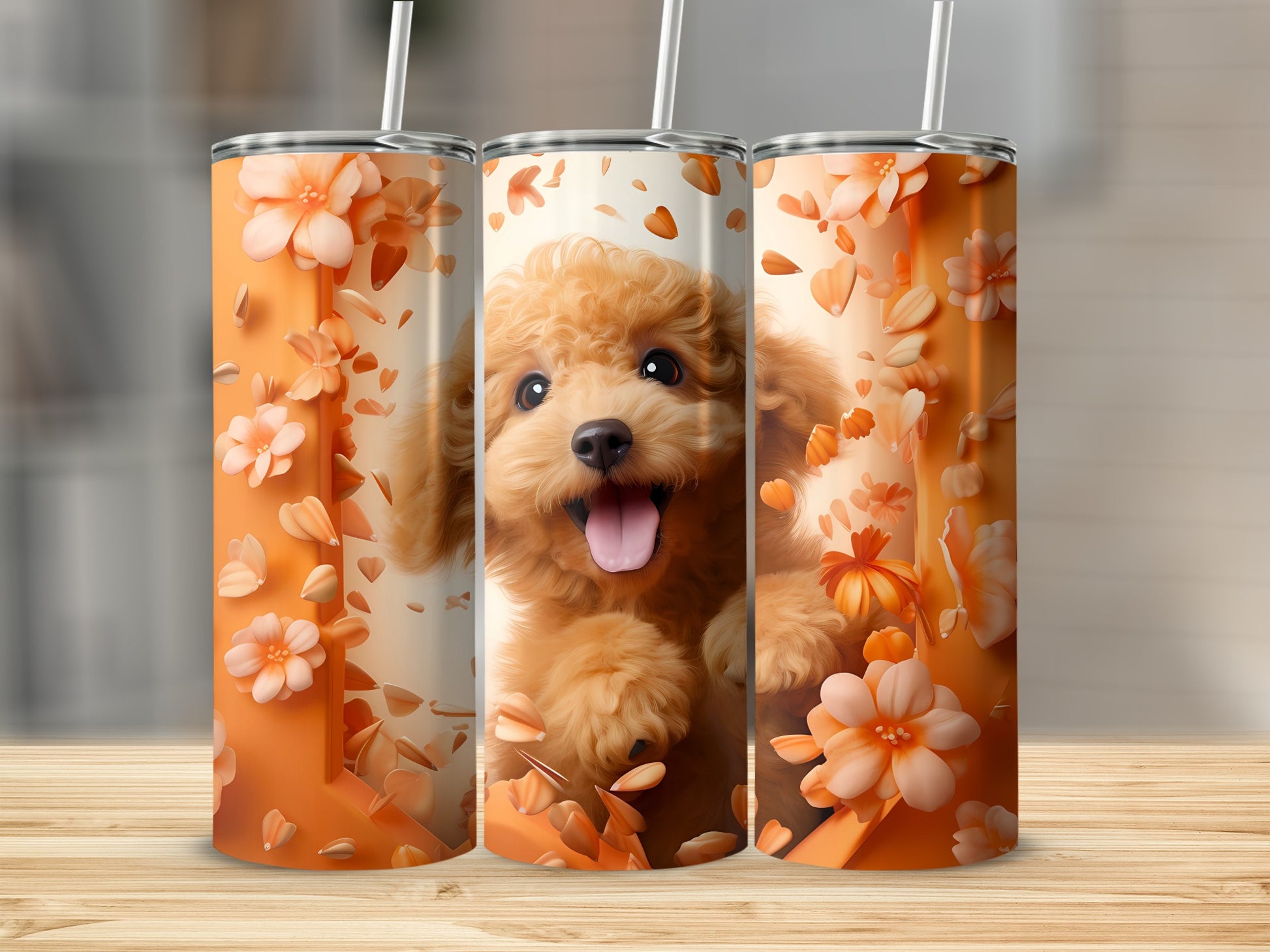Happy Poodle Orange Flowers Falling Petals product type
Poodle Puppy, Cute Dog Art, Orange Flowers, Floral Design, Petal Pattern, Puppy Lover Gift, Dog Mom Present, Happy Canine, Peach Blossom, Animal Tumbler, Summer Vibes, Adorable Pet, Flower Petals, Dog Illustration, Drinkware Cute, Beverage Tumbler, Golden Poodle, Sweet Puppy, Unique Design, Pet Portrait