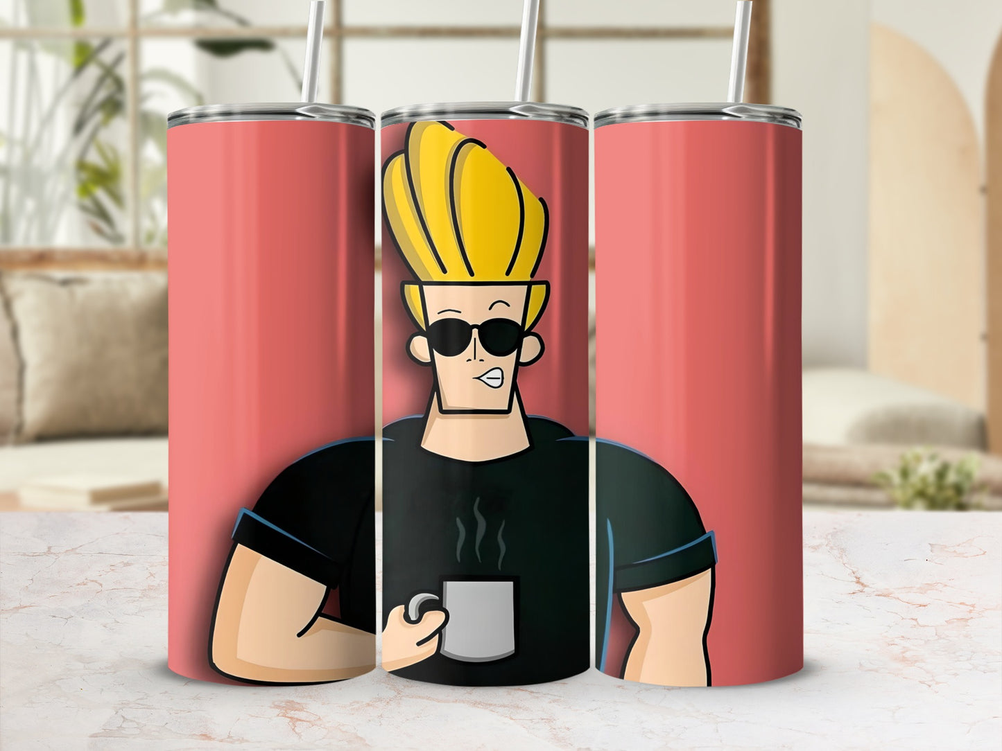 Cartoon Character with Coffee Insulated Tumbler Cup