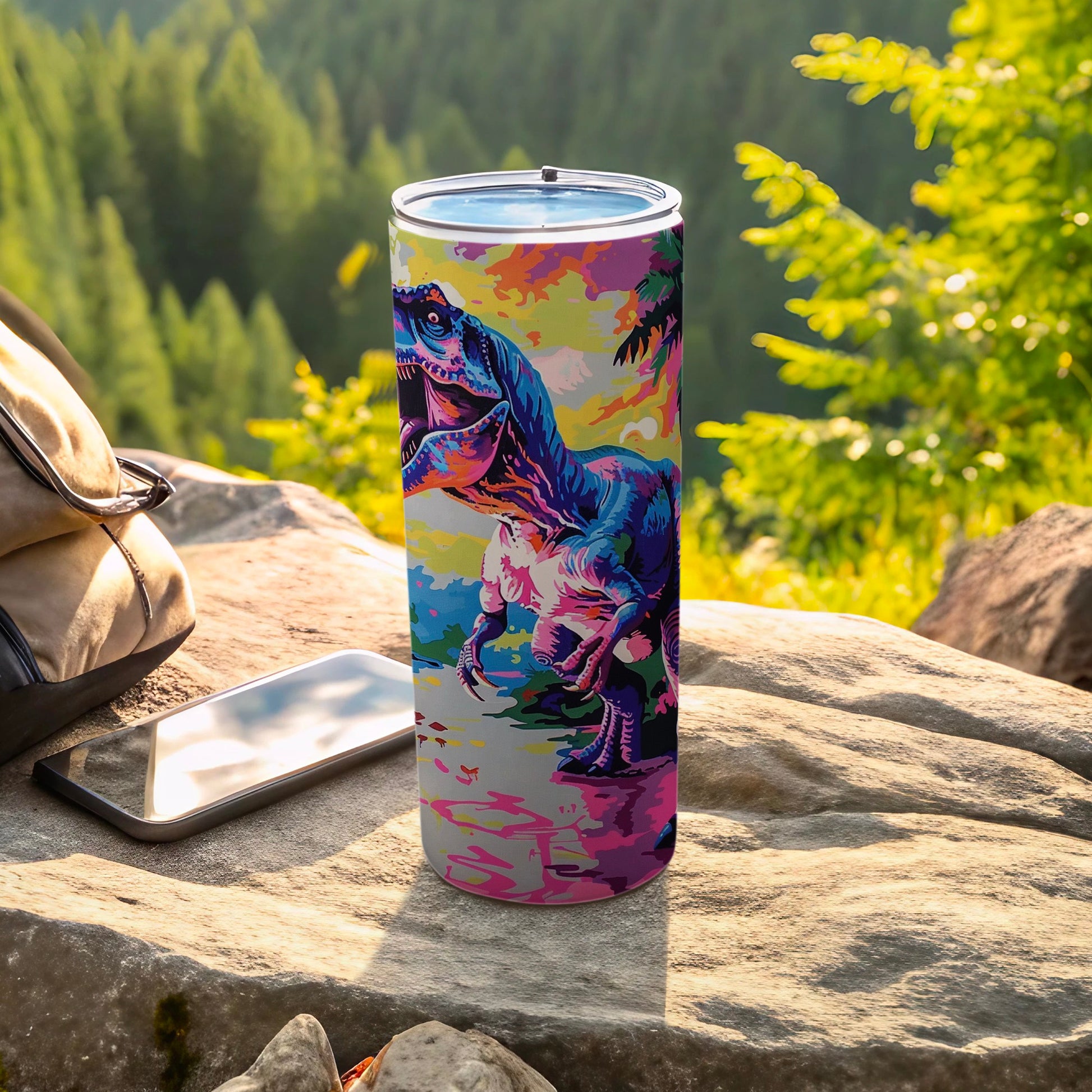 Tyrannosaurus Rex Colorful Art Dinosaur Travel Mug product type
Tyrannosaurus Rex
T-Rex
Dinosaur
Jurassic
Prehistoric
Colorful
Vibrant
Pop Art
Artistic
Abstract Design
Tumbler
Travel Mug
Drinkware
Beverage Holder
Dino Design
Animal Print
Monster
Unique Gift
Outdoor Adventure
Tropical Print