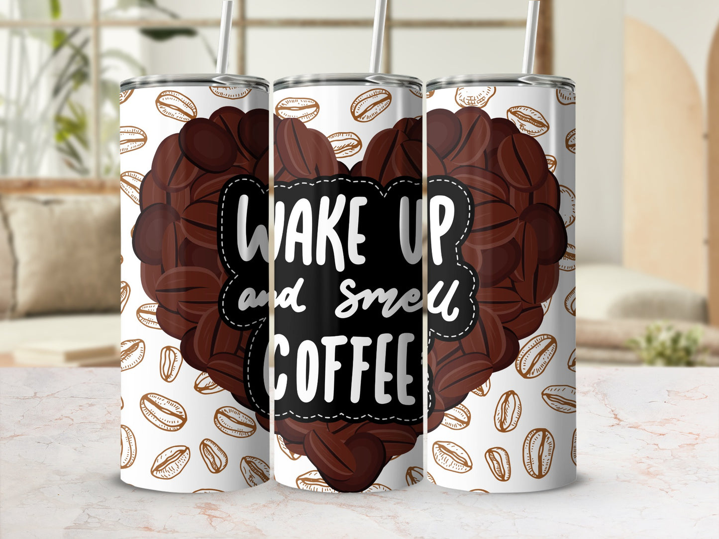 Wake Up and Smell Coffee Design Tumbler