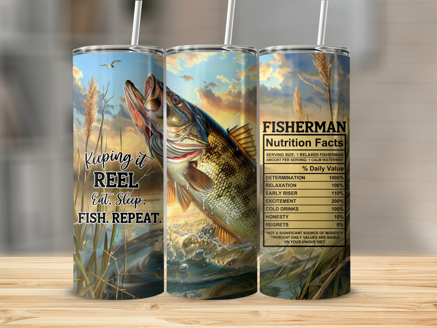 Keeping It Reel Eat Sleep Fish Repeat Fishing Tumbler
