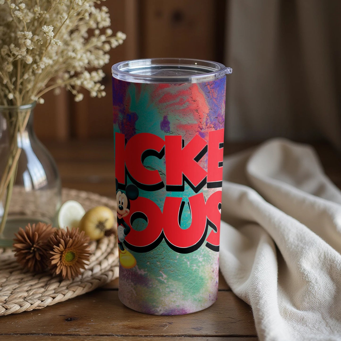 Colorful Mickey Mouse Themed Tumbler For Disney Fans