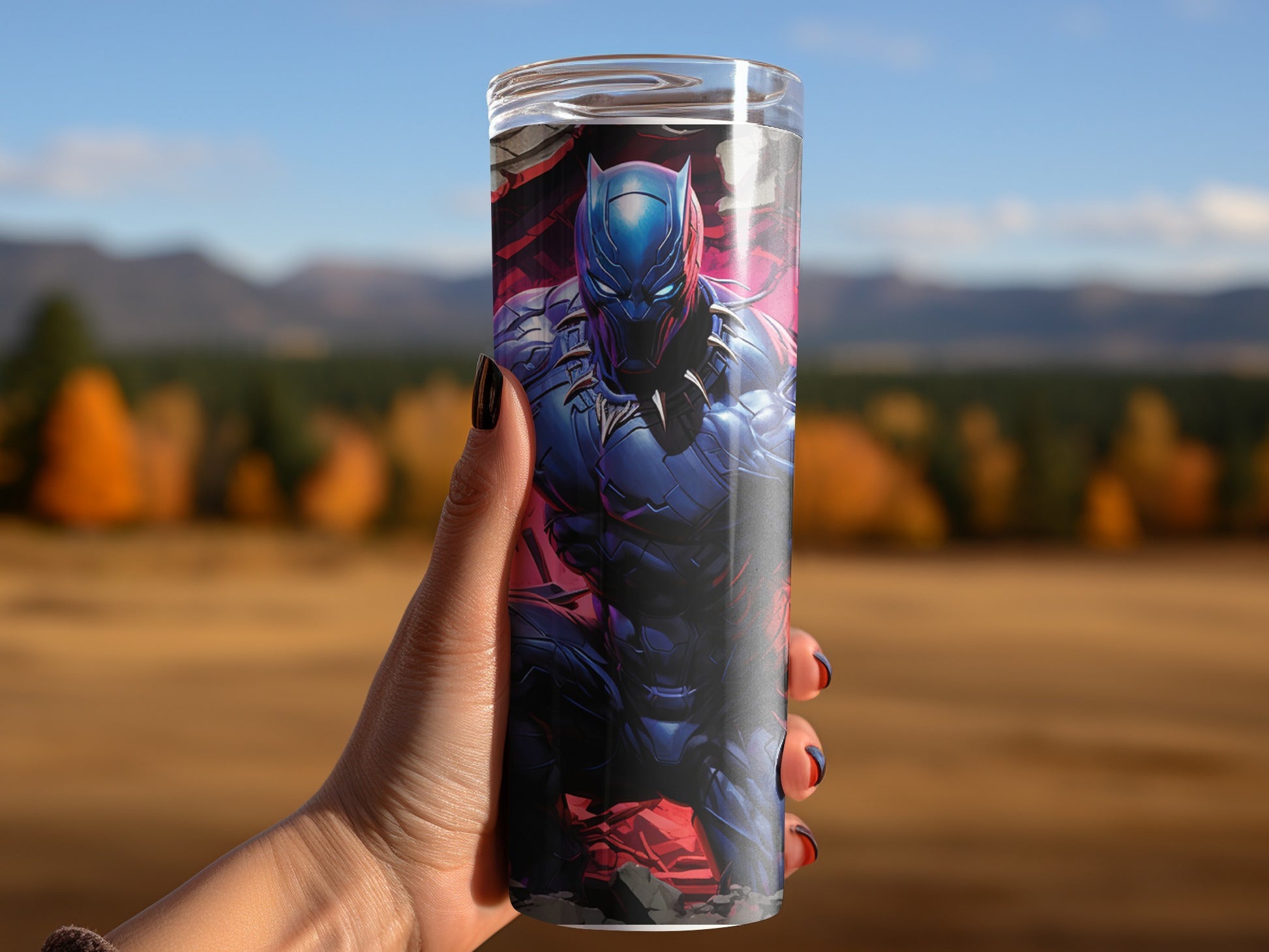 Black Panther Design Vibrant Tumbler