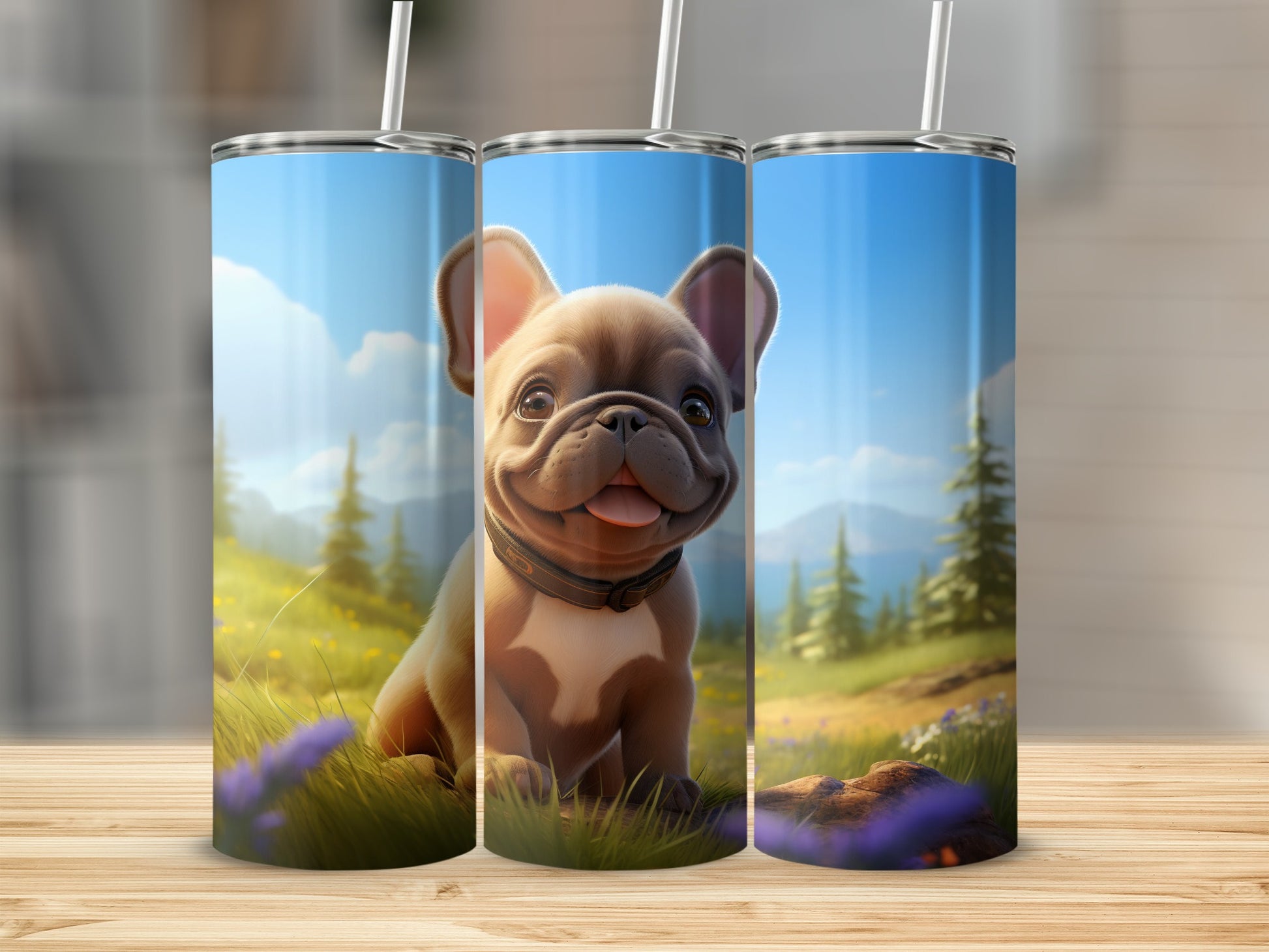 Adorable French Bulldog Scenic Nature Tumbler