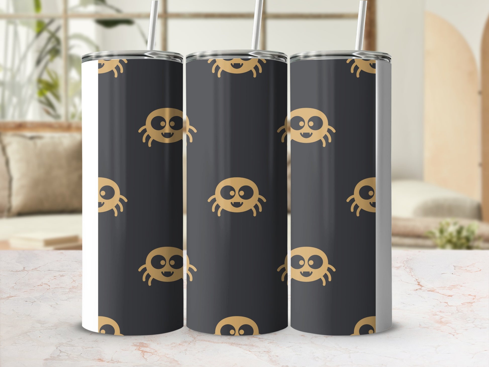 Cute Spiders Dark Background Halloween Themed Tumbler product type
